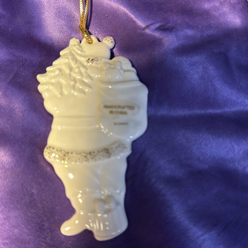 Cute Lenox Porcelain Santa Ornament - Picture 2 of 2